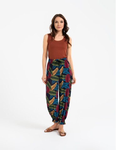 Spodnie damskie alladynki z wysokim stanem