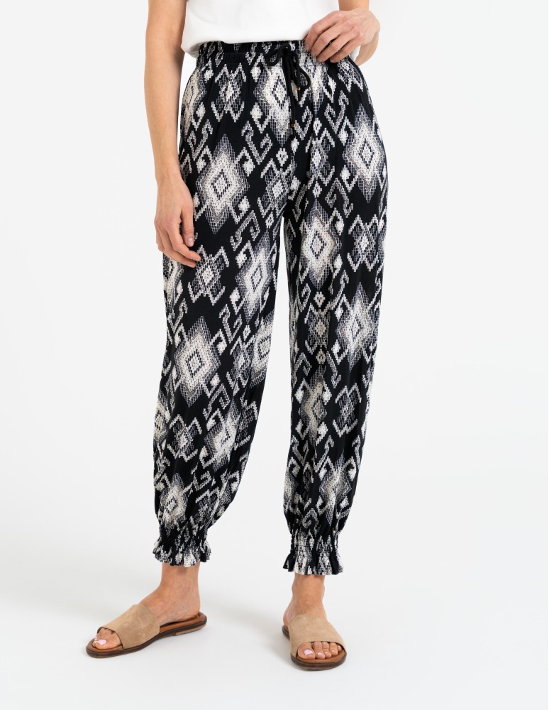 Spodnie materiałowe - Spodnie damskie alladynki z wysokim stanem WZÓR 2  - produkt moraj.pl 3