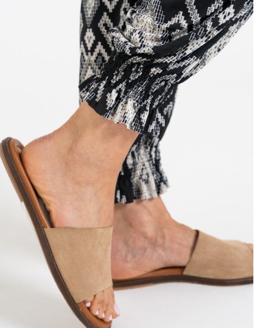 Spodnie materiałowe - Spodnie damskie alladynki z wysokim stanem WZÓR 2 - produkt 10