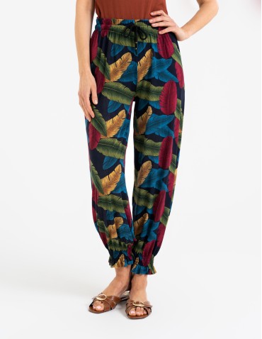 Spodnie materiałowe - Spodnie damskie alladynki z wysokim stanem WZÓR 1 - produkt 6