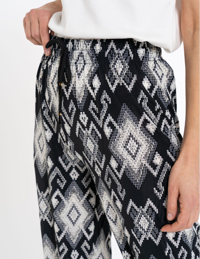 Spodnie materiałowe - Spodnie damskie alladynki z wysokim stanem WZÓR 2  - produkt moraj.pl 2