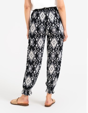 Spodnie materiałowe - Spodnie damskie alladynki z wysokim stanem WZÓR 2 - produkt 7