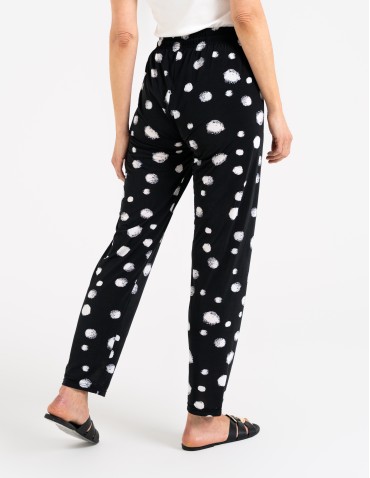 Spodnie materiałowe - Spodnie damskie z wysokim stanem o luźniejszym kroju WZÓR 2 - produkt 4