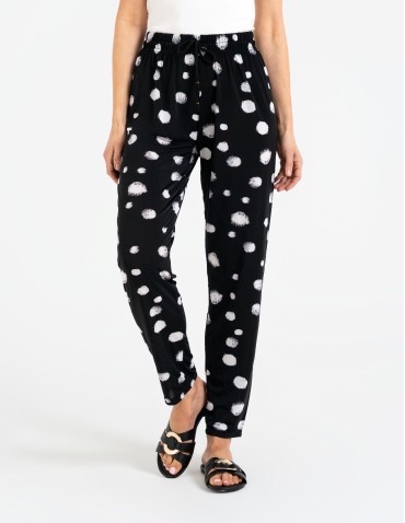 Spodnie materiałowe - Spodnie damskie z wysokim stanem o luźniejszym kroju WZÓR 2 - produkt 6