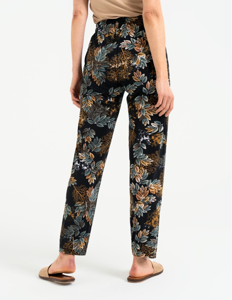 Spodnie materiałowe - Spodnie damskie z wysokim stanem o luźniejszym kroju WZÓR 1  - produkt moraj.pl 7