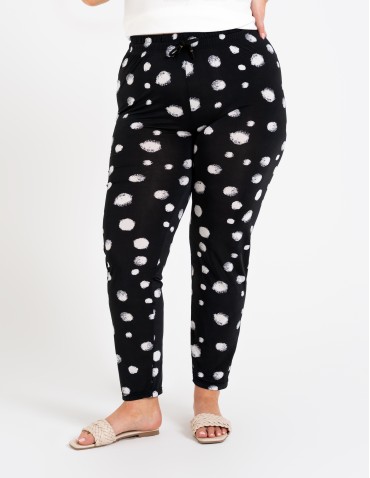 Spodnie materiałowe - Spodnie damskie z wysokim stanem o luźniejszym kroju WZÓR 2 - produkt 10