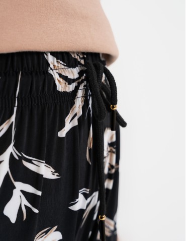 Spodnie materiałowe - Spodnie damskie z wysokim stanem lekkie przewiewne z elastyczną gumką WZÓR 2 - produkt 4