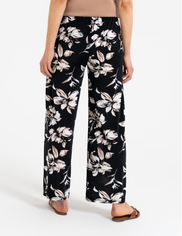 Spodnie materiałowe - Spodnie damskie z wysokim stanem lekkie przewiewne z elastyczną gumką WZÓR 2 - produkt 5