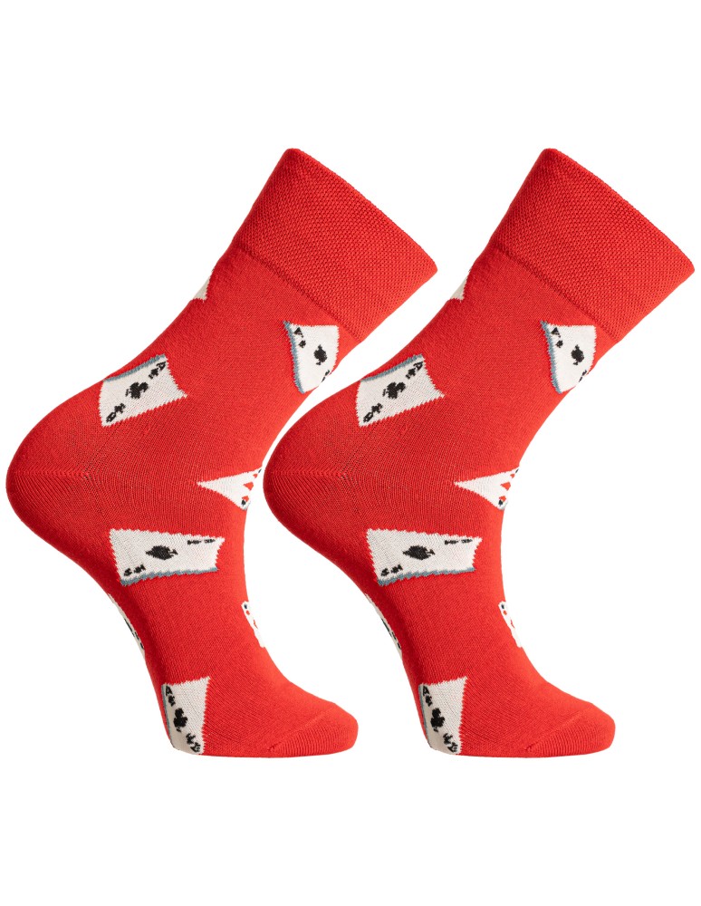 Skarpetki długie - Skarpety męskie długie bawełniane z motywem kart i kostek do gry 3-pak WIELOKOLOROWY  - produkt moraj.pl 2