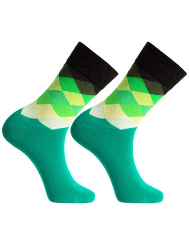 Skarpety męskie długie garniturowe bawełniane w geometryczne wzory 5-pak  - produkt 2