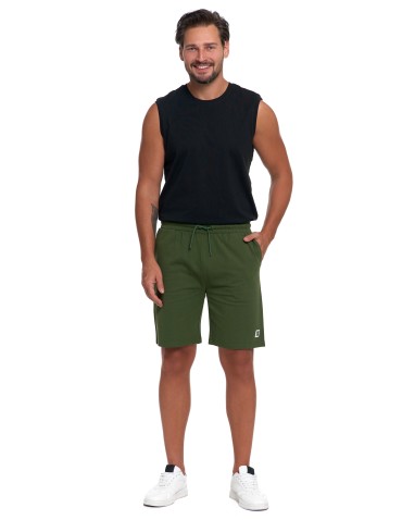 Szorty męskie - Szorty męskie bawełniane spodenki dresowe klasyczne krótkie KHAKI - produkt 4
