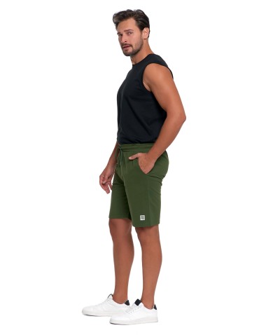 Szorty męskie - Szorty męskie bawełniane spodenki dresowe klasyczne krótkie KHAKI - produkt 3