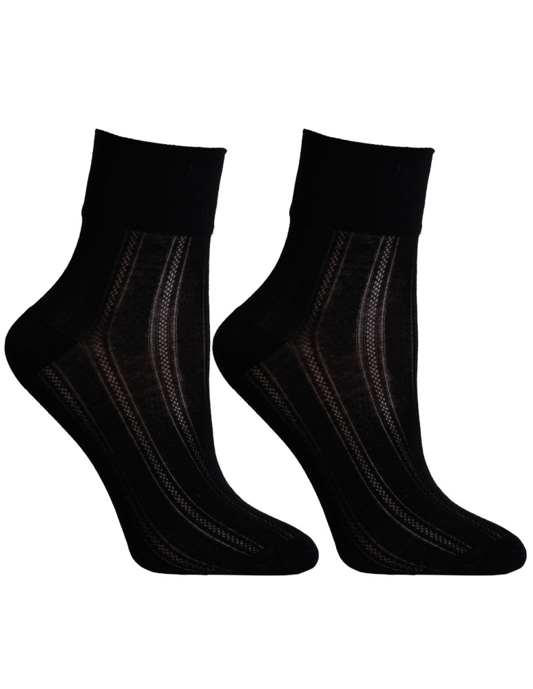 Skarpetki za kostkę - Skarpetki damskie wiskozowe do kostki z ażurowym akcentem 10-pak WIELOKOLOROWY  - produkt moraj.pl 6