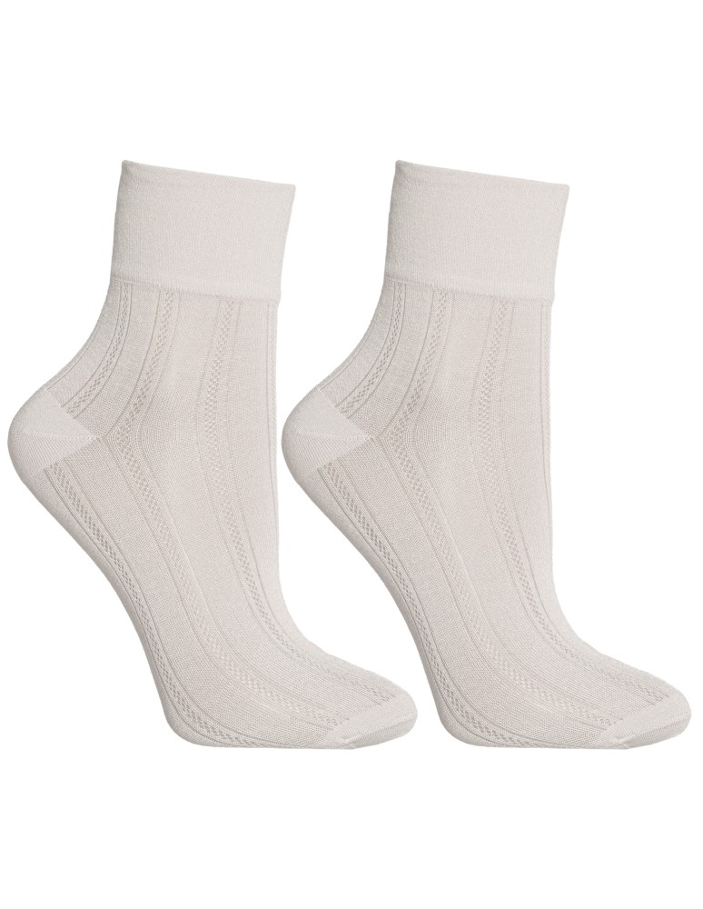 Skarpetki za kostkę - Skarpetki damskie wiskozowe do kostki z ażurowym akcentem 10-pak WIELOKOLOROWY  - produkt moraj.pl 3