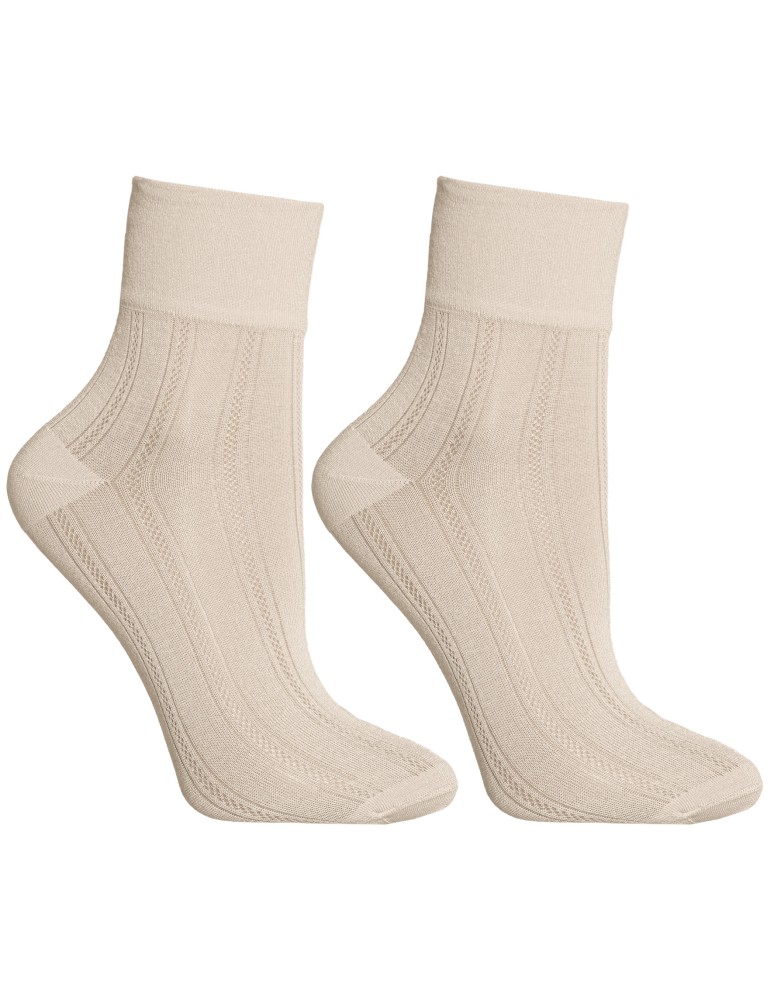 Skarpetki za kostkę - Skarpetki damskie wiskozowe do kostki z ażurowym akcentem 10-pak WIELOKOLOROWY  - produkt moraj.pl 4