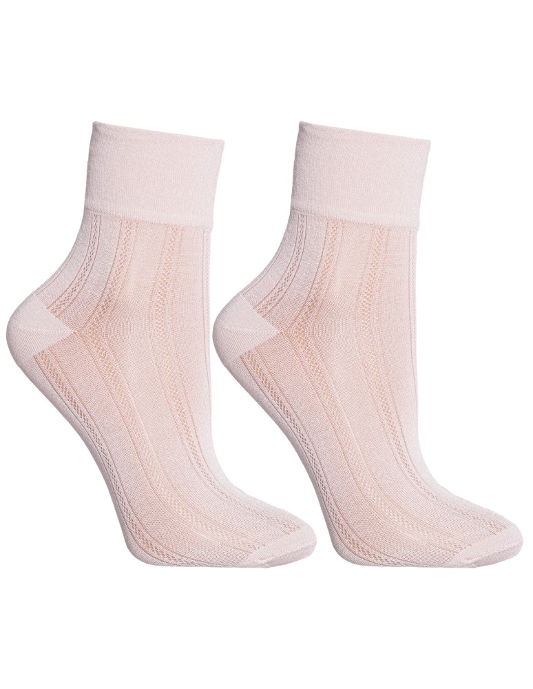 Skarpetki za kostkę - Skarpetki damskie wiskozowe do kostki z ażurowym akcentem 10-pak WIELOKOLOROWY  - produkt moraj.pl 5