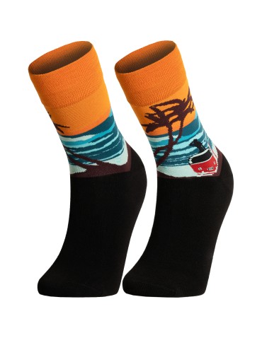 Skarpetki długie - Skarpetki męskie bawełniane długie kolorowe z motywem podróżniczym 10-pak WIELOKOLOROWY - produkt 4