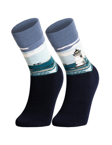 Skarpetki długie - Skarpetki męskie bawełniane długie kolorowe z motywem podróżniczym 10-pak WIELOKOLOROWY - produkt 6