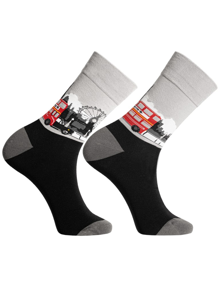 Skarpetki długie - Skarpetki męskie bawełniane długie kolorowe z motywem podróżniczym 10-pak WIELOKOLOROWY  - produkt moraj.pl 7