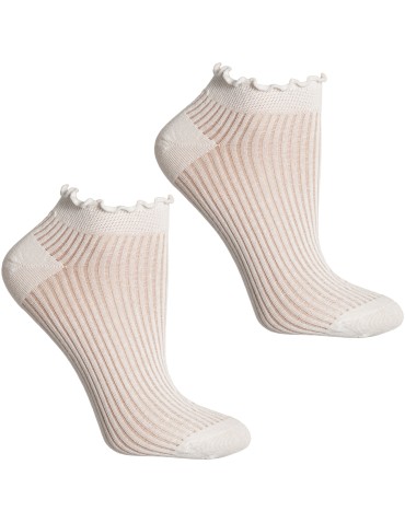 Stopki klasyczne - Skarpetki damskie prążkowane stopki bawełniane z falowanym ściągaczem 10-pak WIELOKOLOROWY - produkt 3