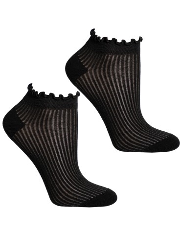 Stopki klasyczne - Skarpetki damskie prążkowane stopki bawełniane z falowanym ściągaczem 10-pak WIELOKOLOROWY - produkt 5