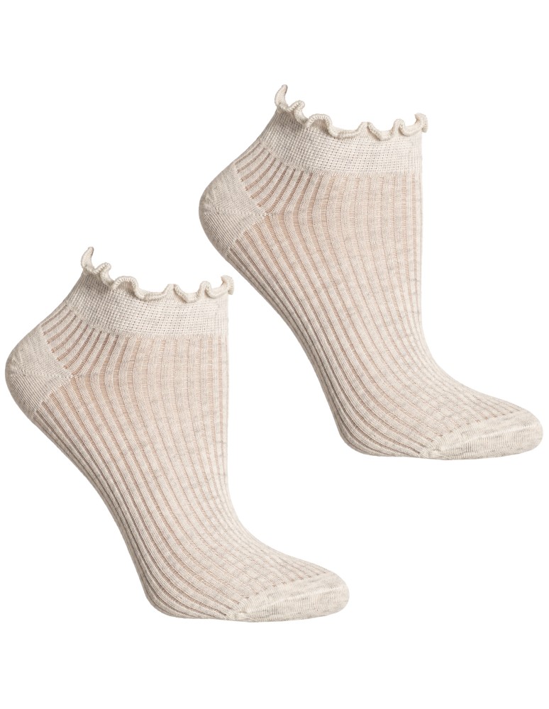 Stopki klasyczne - Skarpetki damskie prążkowane stopki bawełniane z falowanym ściągaczem 10-pak WIELOKOLOROWY  - produkt moraj.pl 6