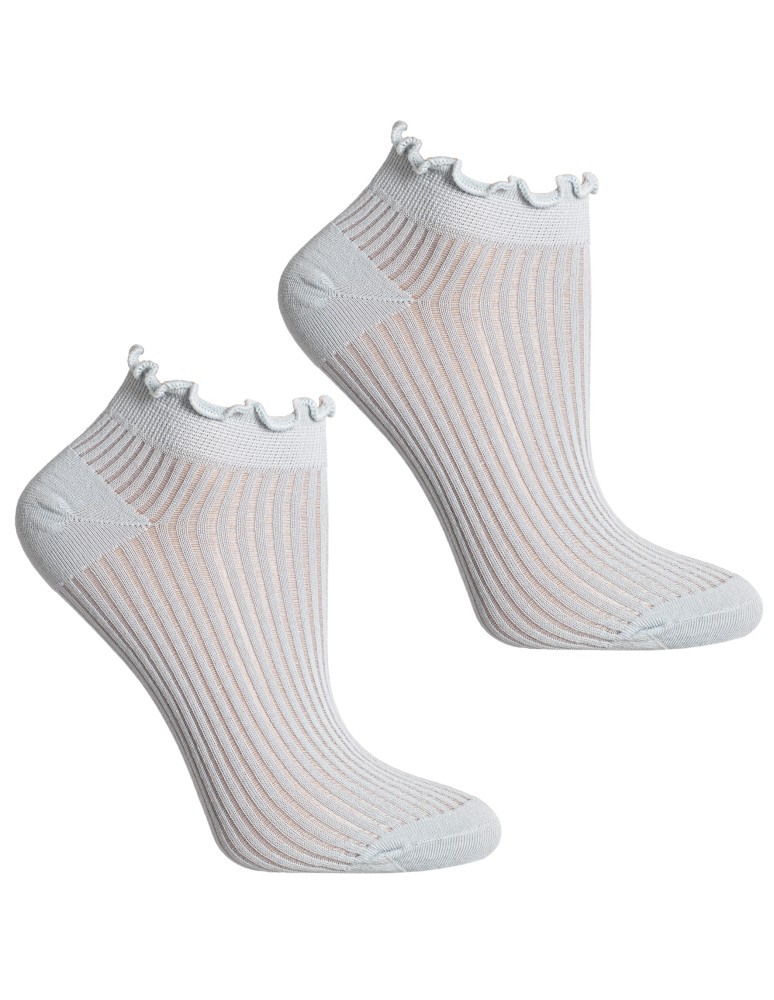 Stopki klasyczne - Skarpetki damskie prążkowane stopki bawełniane z falowanym ściągaczem 10-pak WIELOKOLOROWY  - produkt moraj.pl 7