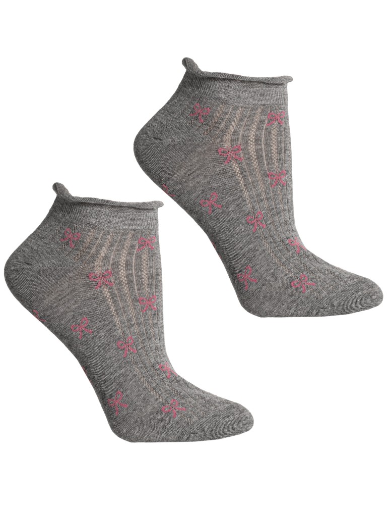 Stopki klasyczne - Skarpetki damskie stopki bawełniane z motywem kokardek i falbanką 10-pak WIELOKOLOROWY  - produkt moraj.pl 6