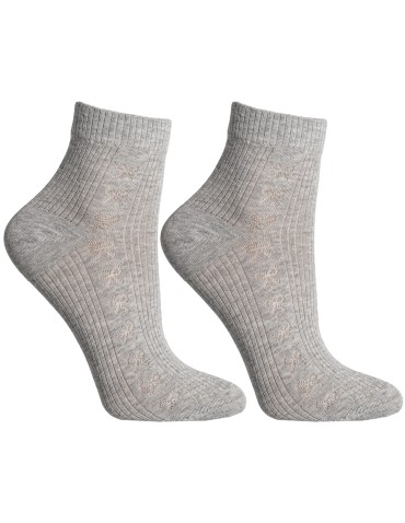 Skarpetki długie - Skarpetki damskie bawełniane do kostki prążkowane ze wzorem kokardek 10-pak WIELOKOLOROWY - produkt 4