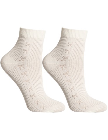 Skarpetki długie - Skarpetki damskie bawełniane do kostki prążkowane ze wzorem kokardek 10-pak WIELOKOLOROWY - produkt 5