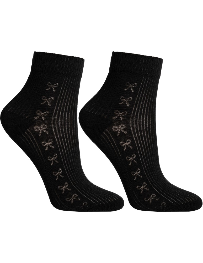 Skarpetki długie - Skarpetki damskie bawełniane do kostki prążkowane ze wzorem kokardek 10-pak WIELOKOLOROWY  - produkt moraj.pl 6