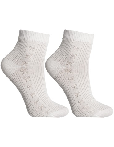 Skarpetki długie - Skarpetki damskie bawełniane do kostki prążkowane ze wzorem kokardek 10-pak WIELOKOLOROWY - produkt 7