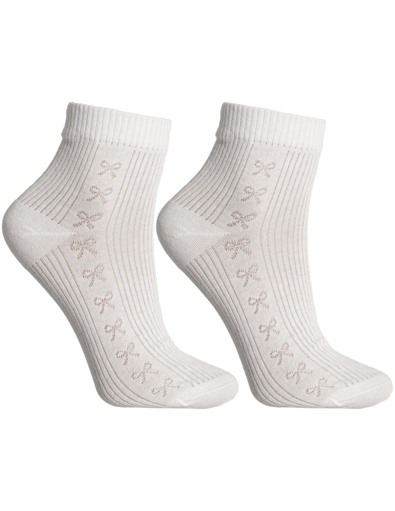 Skarpetki długie - Skarpetki damskie bawełniane do kostki prążkowane ze wzorem kokardek 10-pak WIELOKOLOROWY  - produkt moraj.pl 7