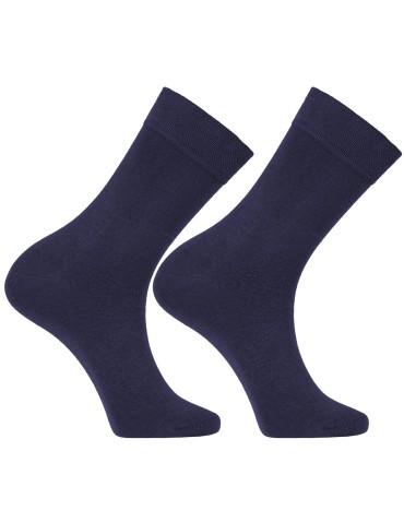 Skarpety męskie garniturowe bawełniane gładkie bezuciskowe 8-pak - GRANATOWY  - produkt 2