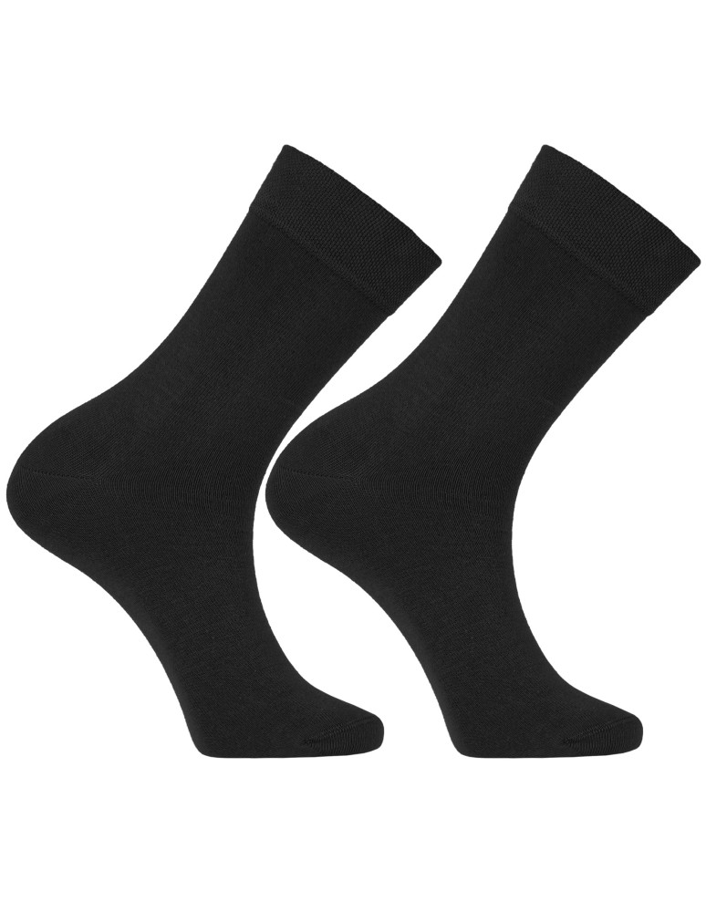 Skarpetki długie - Skarpety męskie garniturowe bawełniane gładkie bezuciskowe 8-pak CZARNY  - produkt moraj.pl 2