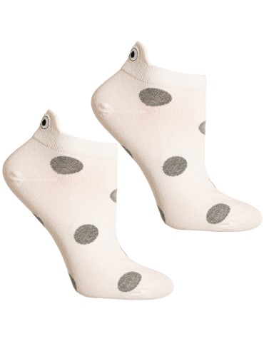 Stopki klasyczne - Stopki damskie bawełniane skarpetki w grochy z ozdobną zapiętką 10-pak WIELOKOLOROWY - produkt 4