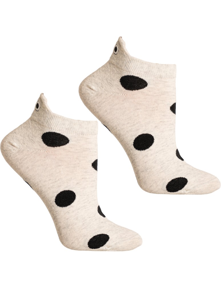 Stopki klasyczne - Stopki damskie bawełniane skarpetki w grochy z ozdobną zapiętką 10-pak WIELOKOLOROWY  - produkt moraj.pl 2