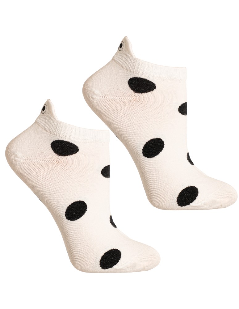 Stopki klasyczne - Stopki damskie bawełniane skarpetki w grochy z ozdobną zapiętką 10-pak WIELOKOLOROWY  - produkt moraj.pl 5