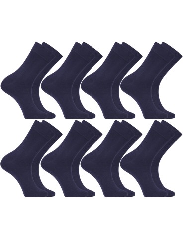 Skarpety męskie garniturowe bawełniane gładkie bezuciskowe 8-pak - GRANATOWY