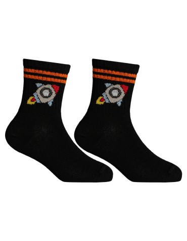 Długie - Skarpetki chłopięce bawełniane długie z motywem kosmosu 5-pak WIELOKOLOROWY - produkt 6