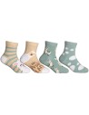 Skarpetki dziewczęce bawełniane kolorowe w lamy 4-pak WIELOKOLOROWY