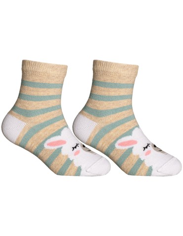 Długie - Skarpetki dziewczęce bawełniane kolorowe w lamy 4-pak WIELOKOLOROWY - produkt 3