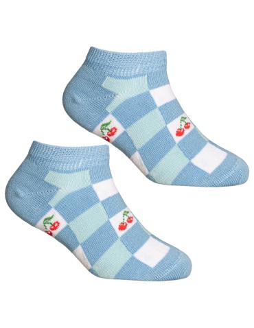 Stopki - Skarpetki dziewczęce bawełniane z motywem misia i wisienek 3-pak WIELOKOLOROWY - produkt 4