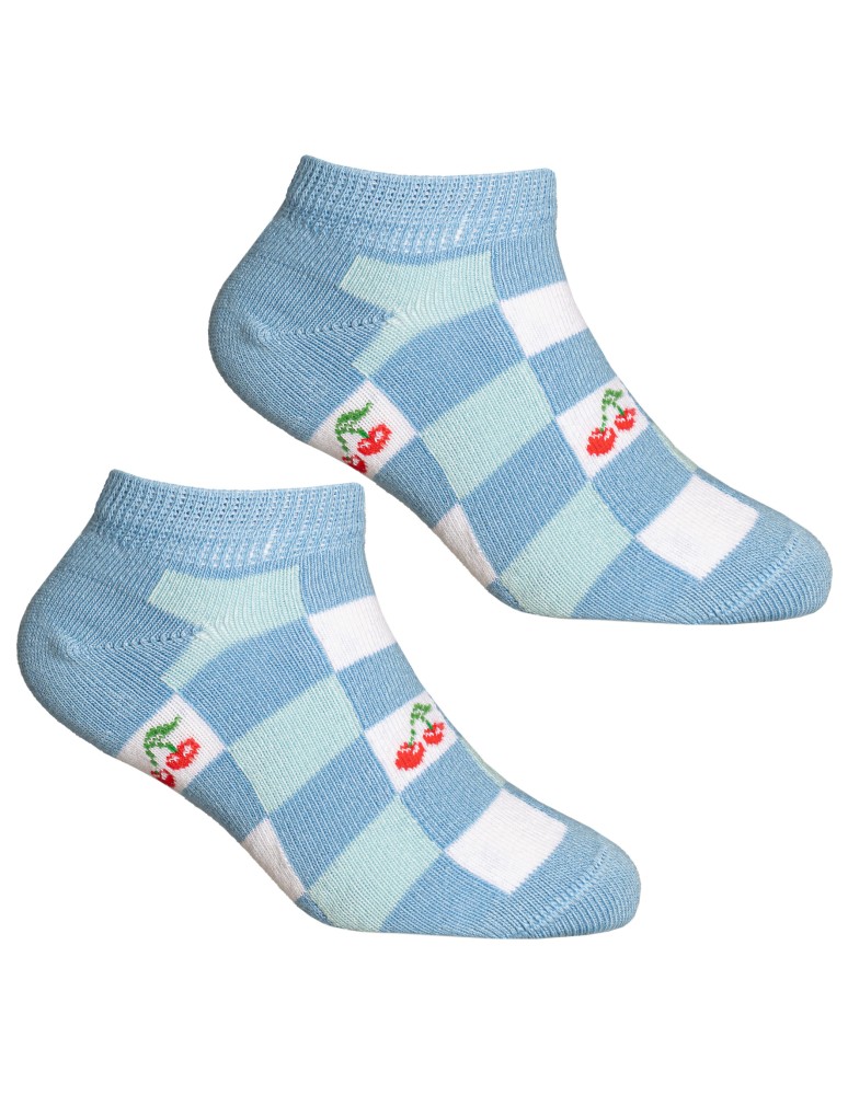 Stopki - Skarpetki dziewczęce bawełniane z motywem misia i wisienek 3-pak WIELOKOLOROWY  - produkt moraj.pl 4