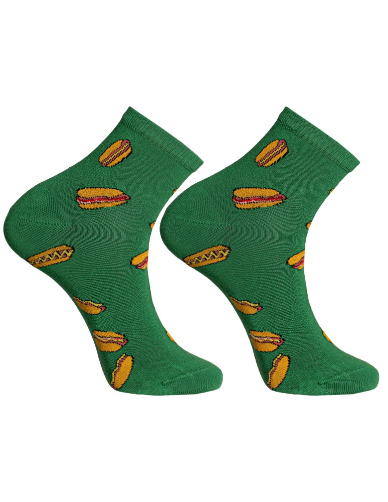 Skarpetki za kostkę - Skarpetki męskie bawełniane wzorzyste kolorowe z motywem Fast Food 3-pak WIELOKOLOROWY  - produkt moraj.pl 2