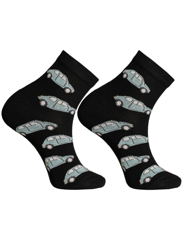 Skarpetki za kostkę - Skarpetki męskie bawełniane z motywem motoryzacji 3-pak WIELOKOLOROWY  - produkt moraj.pl 3