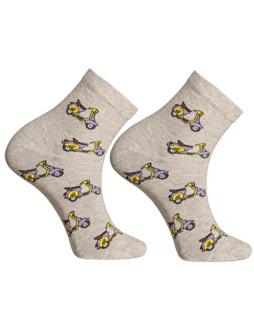 Skarpetki męskie bawełniane z motywem motoryzacji 3-pak - WIELOKOLOROWY  - produkt 2