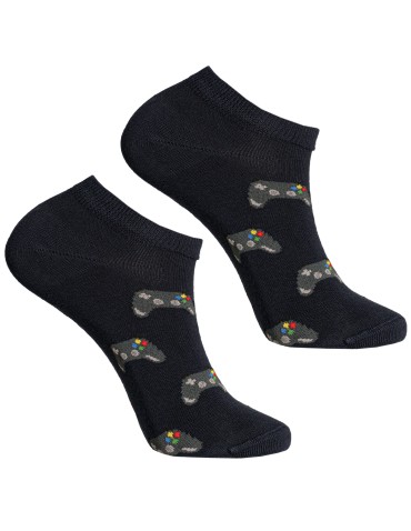 Stopki klasyczne - Stopki męskie bawełniane wzorzyste z motywem gitary i pada do gier 3-pak WIELOKOLOROWY - produkt 3