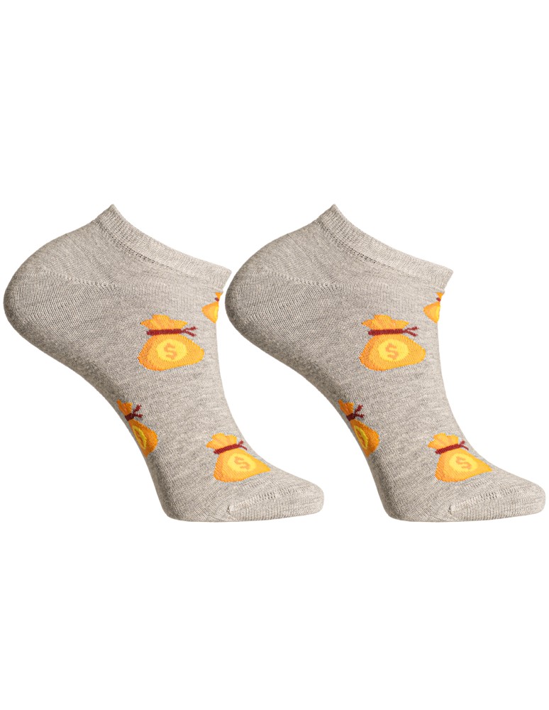 Stopki klasyczne - Skarpetki męskie stopki bawełniane kolorowe wzór w banknoty 3-pak WIELOKOLOROWY  - produkt moraj.pl 2