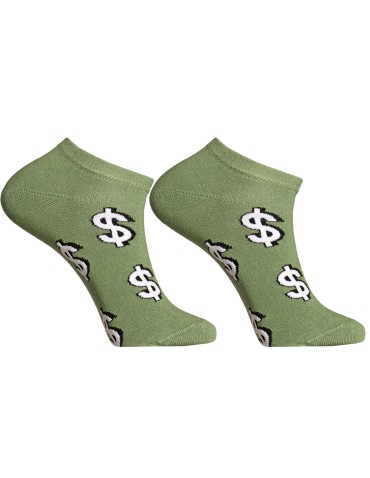 Stopki klasyczne - Skarpetki męskie stopki bawełniane kolorowe wzór w banknoty 3-pak WIELOKOLOROWY - produkt 4